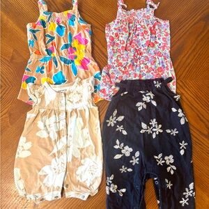 Carter’s Floral and Patterned Baby Rompers Set 4-count (3m)